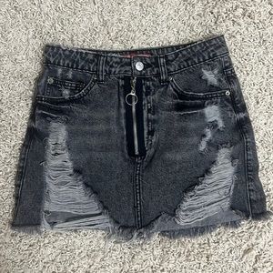 Grey/ Black Denim Skirt